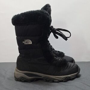 The North Face Nuptse snow boots Goose Down  US Women's Size 6 Black